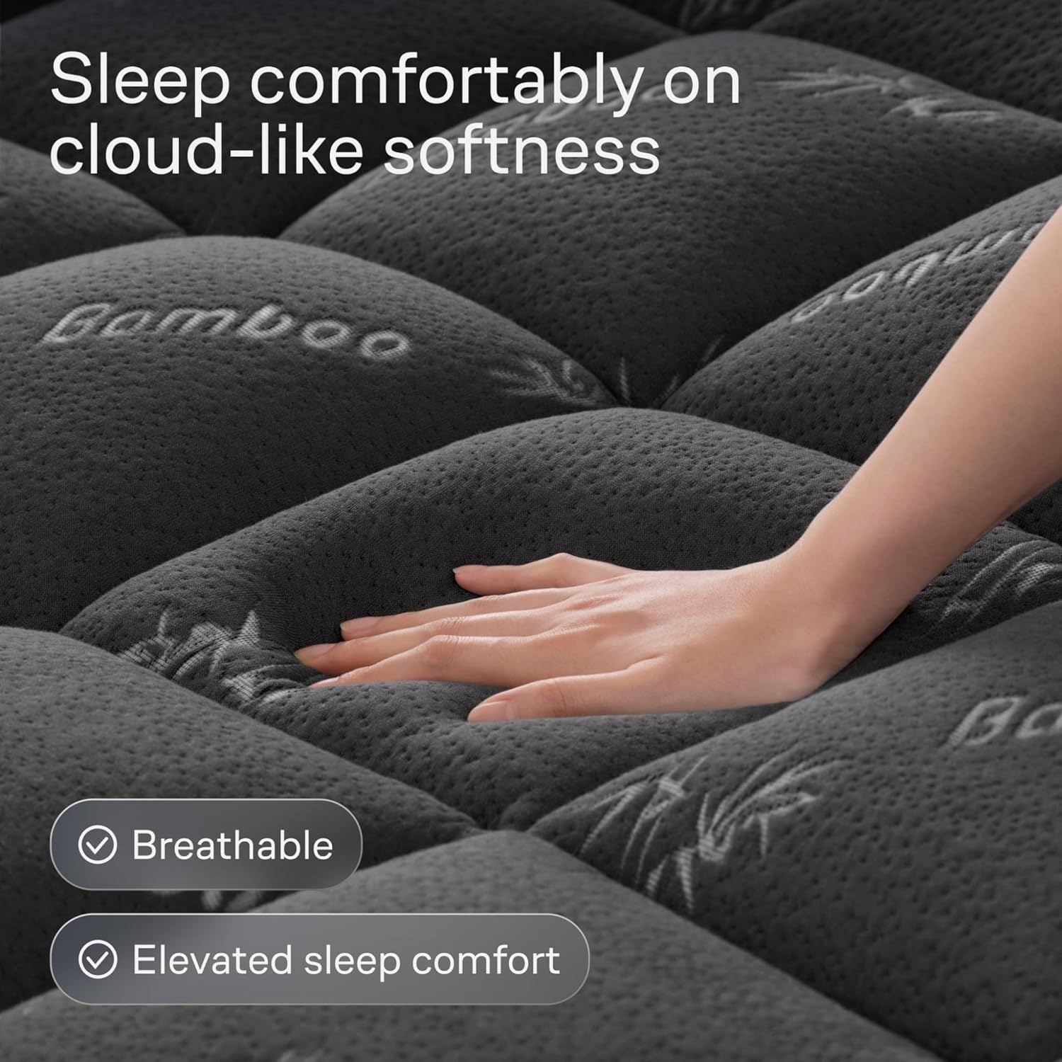Nurva Cooling Mattress Topper on bed